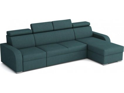 Rohová sedací souprava Norway UNI 1-2F-OTO, rozkládací s úložným prostorem, tyrkysová Crown 13