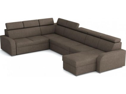 Rozkládací sedací souprava do U Norway 2F-R-2UP-1-OTO hnědá