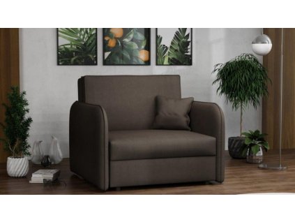 Rozkládací křeslo Vivian Loft I tmavě hnědá/Mono 234