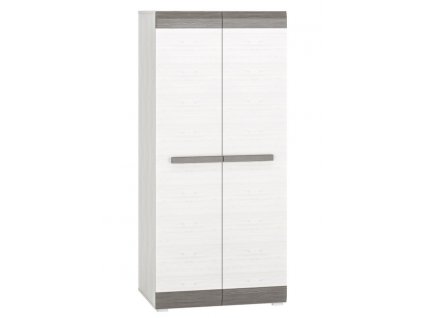 Šatní skříň LANTANA/BLANCO 01, 2D, borovice sněžná/šedá