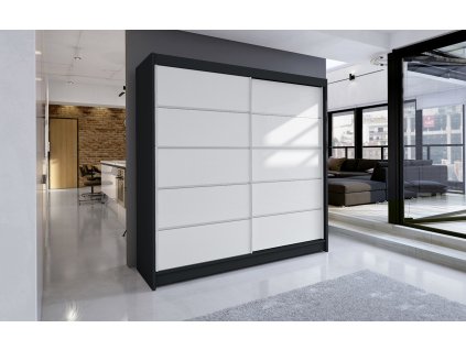 Šatní skříň Taisa IV 180 černá/bílá