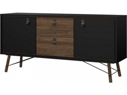 Komoda RAIN 2D2S, černá MAT/ořech