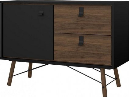 Komoda RAIN 1D2S, černá MAT/ořech