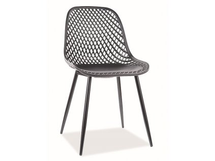 Plastová jídelní židle HORAL A černá/černý kov