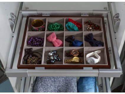 skř. NADIR ORGANIZÉR (szuflada) stříbrná/ořech tmavý***POSLEDNÍ KUS