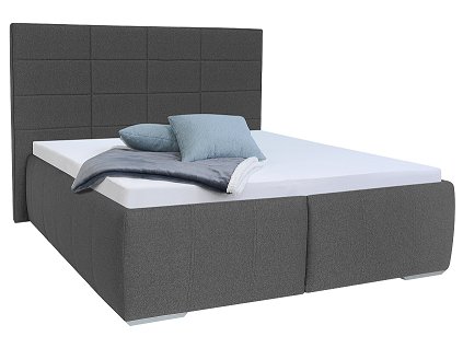 ENIGMA (Ena 2)dvoulůžko komplet 180x200 ,výklopné rošty z boku,2x matrace Elastic hard soft 20cm potah Levandule,látka ŠEDÁ EV16,noha stříbrná kolekce "FN" (5 balíků)***VÝPRODEJ