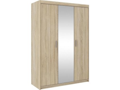 Šatní skříň Enja 3D se zrcadlem, dub sonoma