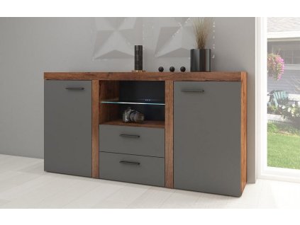 Komoda RIZO 2D2S dub lefkas/grafit