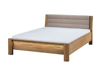 VANCOUVER 76  - korpus 160 bez roštu - dub rustikal /čelo látka bílá káva Nordic 108 (VELVET 76-látka bílá káva) (3 balíky) (SZ) (K150)