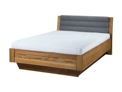 VANCOUVER 74  - postel š.140 s výklopným roštem , ÚLOŽNÝM PROSTOREM- dub rustikal /látka šedá Nordic 116 (VELVET 74-šedá ) (4 balíky) (SZ) (K150)