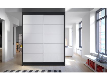 Šatní skříň Camila IV 150 černá/bílá