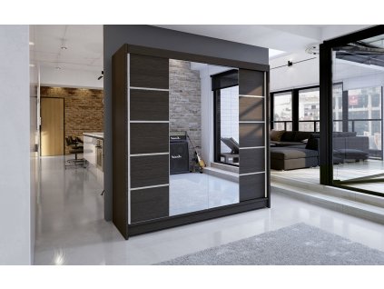 Šatní skříň Taisa V 180 se zrcadlem, choco