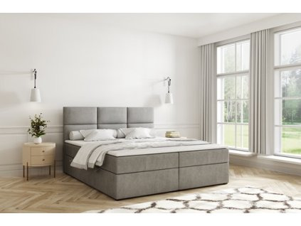 ANASTÁZIE - Comfort čalouněná postel 180, SVĚTLE ŠEDÁ - látka Cremona 81, včetně topperu (AKSAMITE lozko=3balíky) kolekce "MP" (K250-Z) NOVINKA