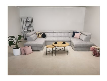 ATLANTIDA U - UNI - sedací souprava (ATLANTA U-3bal.) látka SVĚTLE ŠEDÁ - MATANA 01 - celočalouněná i záda  - kolekce "B" (K250-U) NOVINKA