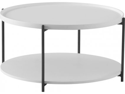 Kulatý konferenční stolek LAPIS, bílá/černá