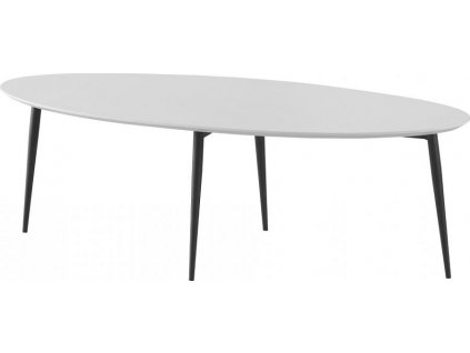 Oválný konferenční stolek SANAM, bílá/černá