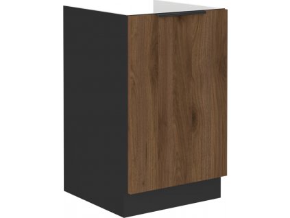 Dřezová skříňka, ořech okapi/černá, MENZO 50 ZL 1F BB