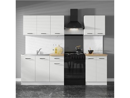 kuch.JUNONA MODUL VERZE2 BBL TAFLA 1,8/A (BI/KRP) bílá/křída bílá lesk (BEZ PRAC. DESKY)