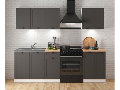 kuch.JUNONA MODUL VERZE2 BBL RAMKA 1,8/A (BI/GF) bílá/grafit (BEZ PRAC. DESKY)