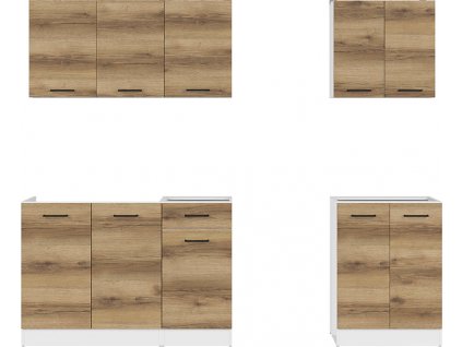 kuch.JUNONA MODUL VERZE2 BBL 1,8/A (DDJ) bílá/dub delano světlý (BEZ PRAC. DESKY)