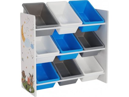 Organizér/regál na hračky, vícebarevná/vzor, DARLING TYP 3