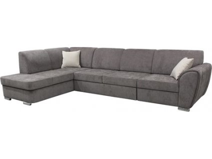 DOMENO (DOLORES) - LEVÁ sedací souprava, látka HNĚDÁ WIND 21/polštářky WIND 05-BÉŽOVÁ (FI) - kolekce "F" (K250) NOVÁ LÁTKA