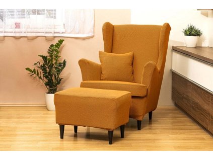 Potah na křeslo ušák s podsedákem Gisela