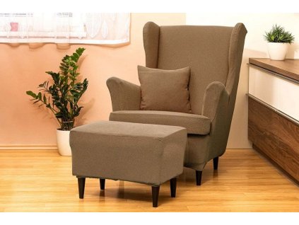 Potah na křeslo ušák s podsedákem Gisela