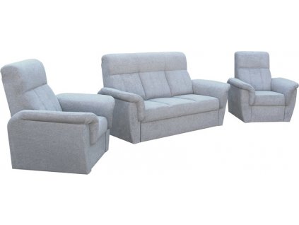 MODENA  pohovka s křesly 3R+1+1 -Belgický rozklad, látka ARAGON 90-TMAVĚ ŠEDÁ (FE) kolekce - "E" (K250) NOVÁ LÁTKA