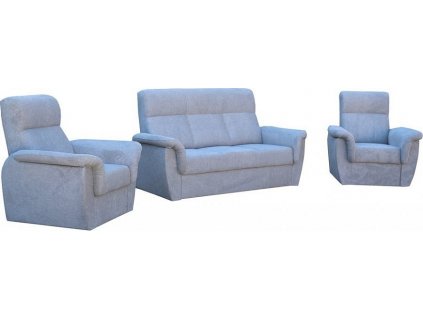 MODENA  pohovka s křesly 3R+1+1 -Belgický rozklad, látka ARAGON 83-ŠEDÁ (FE) kolekce - "E" (K250) NOVÁ LÁTKA