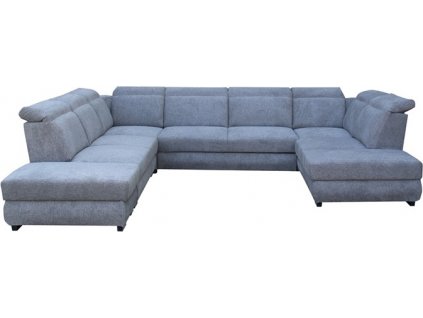 IRIS U - TABURET+2+ROH+2F+ROH+OTsUP sedací souprava, látka ŠEDÁ Aragon 90 (IRYS pufa+2+R+2F+R+OTsUP=6balíků) (FE) (K250) NOVINKA