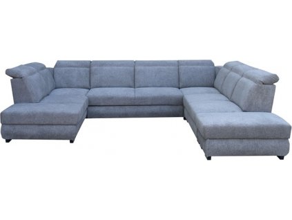 IRIS U - OTs UP+R+2F+R+2+ TABURET,  sedací souprava, látka ŠEDÁ Aragon 90 (IRYS OTs UP+R+2F+R+2+pufa=6balíků) (FE) (K250) NOVINKA