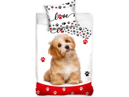 Povlečení Milované štěňátko (Velikost jednolůžko 140x200 + 70x90 cm)