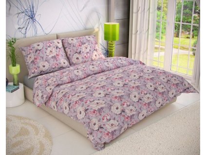 Krepové povlečení Ester šedá (Velikost dvoulůžko 220x200 + 2ks 70x90 cm)