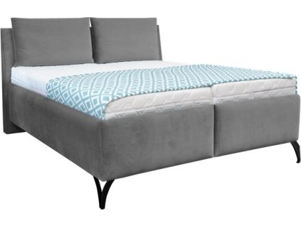 LUSIA 2 line  š.180 postel s úp a s rošty boční výklop,látka TMAVĚ ŠEDÁ CD 15(CLOUD 84) +MATRACE 2x Fines taštičkový-Silver 90x20x200 nohaSLC černá kolekce "FN" (JENISEJ 180-SKH2PNEU+MATRACE=5BALÍKŮ)(K250)NOVÁ LÁTKA