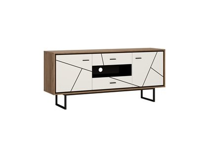 BERNADET K01 - TV STOLEK 2D2S - lamino dub catania/černá perla/bílý lesk (BroloBROK01=2BALÍKY) (W) (K150) NOVINKA