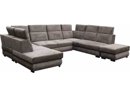 IRIS U - OTsUP+ROH+2F+ROH +2+TABURET , sedací souprava, látka GRAFITOVÁ  Aragon 97 (IRYS OTsUP+R+2F+R+2+PUFA=6balíků) (FE) (K250) NOVINKA