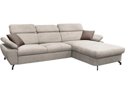 OPTIMAL II TRENDY - Pravá sedací souprava látka BÍLÁ KÁVA BUBBLE 2/ polštářky BUBLE 5 HNĚDÁ(OMEGA =3BALÍKY)(FI) kolekce - "F"(K250) NOVÁ LÁTKA