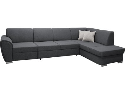 DOMENO (DOLORES) - PRAVÁ sedací souprava, látka ŠEDÁ WIND 89/polštářky WIND 84- SVĚTLE ŠEDÁ (FI) - kolekce "F" (K250) NOVÁ LÁTKA