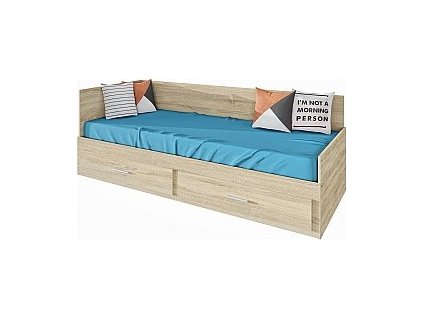 Postel MARKO (R) 90cm, s matracemi, s roštem a s úložným prostorem (Varianta dub sonoma)