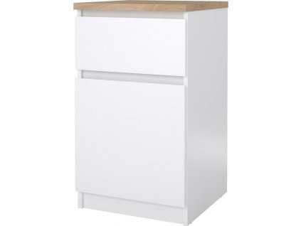 Noční stolek Simplicity 221 bílý lesk/jackson hickory