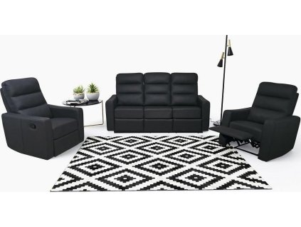 Sedací souprava relaxační Salome 3+1+1 černá