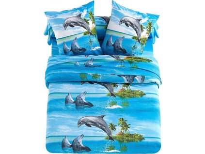 Povlečení Delfín, polybavlna (Velikost povlak na polštář 65x65 cm)