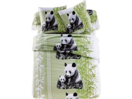 Povlečení Panda s potiskem, polybavlna (Velikost povlak na polštář 65x65 cm)