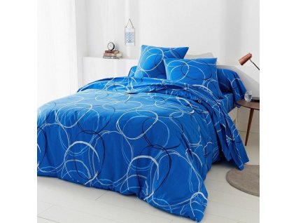 Povlečení Noemi s potiskem kruhů, polycoton (Velikost povlak na polštář 65x65 cm)