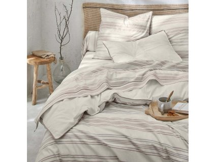 Povlečení Eugénie s pruhy z barvených vláken, bavlna (Velikost povlak na polštář 50x70 cm)