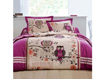 Povlečení Sovičky, bavlna (Velikost napínací prostěradlo 90x190 cm)
