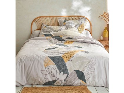 Povlečení Palmyr, potisk palmových listů (Velikost jednolůžko 140x200 + 70x90 cm)