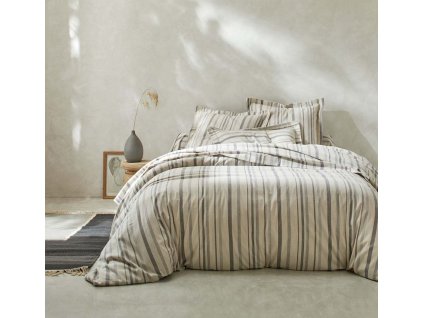 Flanelové pruhované povlečení s barvenými vlákny (Velikost napínací prostěradlo 90x190 cm)