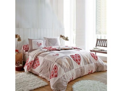 Povlečení Lovely s potiskem srdcí, bavlna (Velikost napínací prostěradlo 90x190 cm)